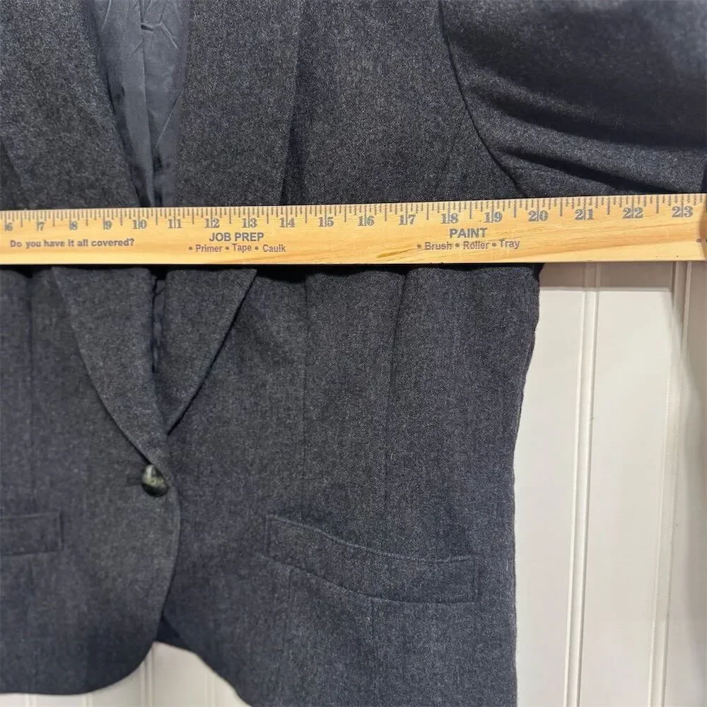 Vintage Pendleton Wool Blazer Jacket Charcoal Grey 14 Made‎ in USA Dark Academia